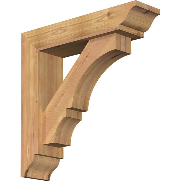 Ekena Millwork Balboa Traditional Smooth Bracket w/ Offset Brace, Western Red Cedar, 5 1/2"W x 22"D x 22"H BKT0604X22X22BOA01SWR - main